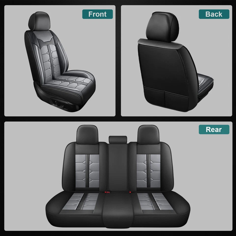 For Mazda Deluxe Car Seat Covers Front+Rear Pu Leather Full Set Seat Protector Foto 3 de 4