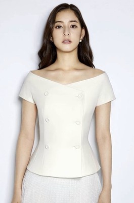 Rare $4,700 CHRISTIAN DIOR ivory wool & silk OFF-SHOULDER Bar