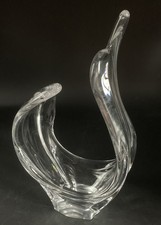 Massive Kristall Splash Schale; 60er; L17cm, B10cm, H31cm, 1.95kg schwer