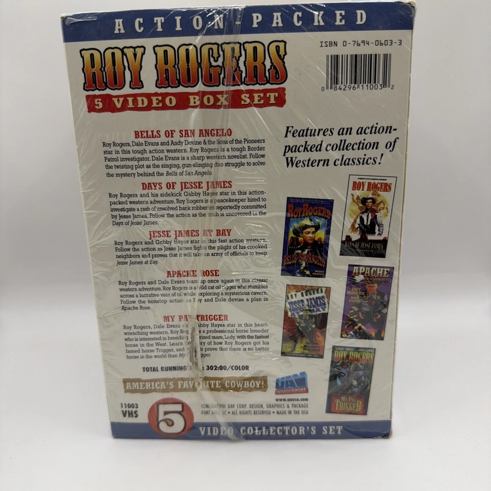 SEALED Roy Rogers 5 Video Box Set VHS Western UAV Brand New Factory - Image 4 of 4
