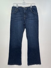 Wrangler Classic Bootcut Jeans Boys 16 Husky Dark Wash Denim Stretch Blue