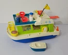 Fischer Price Happy House Boat 985 VTG 1972 w/ Accessories Shown INCOMPLETE