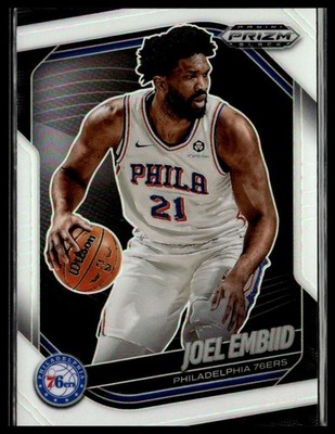 2024-25 Panini Prizm Black 70 Joel Embiid Philadelphia 76ers White