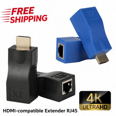4K 1080P HDMI Extender to RJ45 Over Cat 5e/6 Network LAN Ethernet Adapter 2PCS