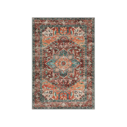 Washable Area Rug, 2x3 Small Entryway Rug Non-Slip Boho Vintage Rug with Rubb... - Picture 2 of 7