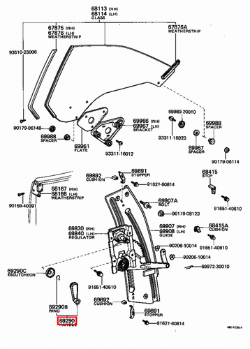 Genuine Toyota Corolla Trueno KE38 KE36 Door Window Winder Regulator Handle x2 - Picture 10 of 20