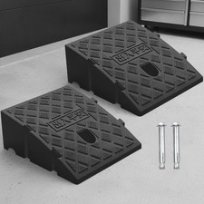 Portable Heavy Duty Curb Ramps - 2 Pack, 5.12&rdquo; H for Low Cars & Motorcycles