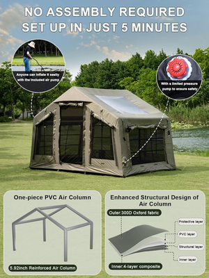 TOMOUNT Inflatable Tent for Camping 3-5 Person Large Inflatable