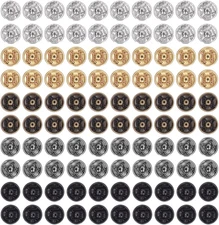 Mini Snap Buttons 100Pcs Doll Making Snap Buttons, 5 Colors Rustproof Metal roun