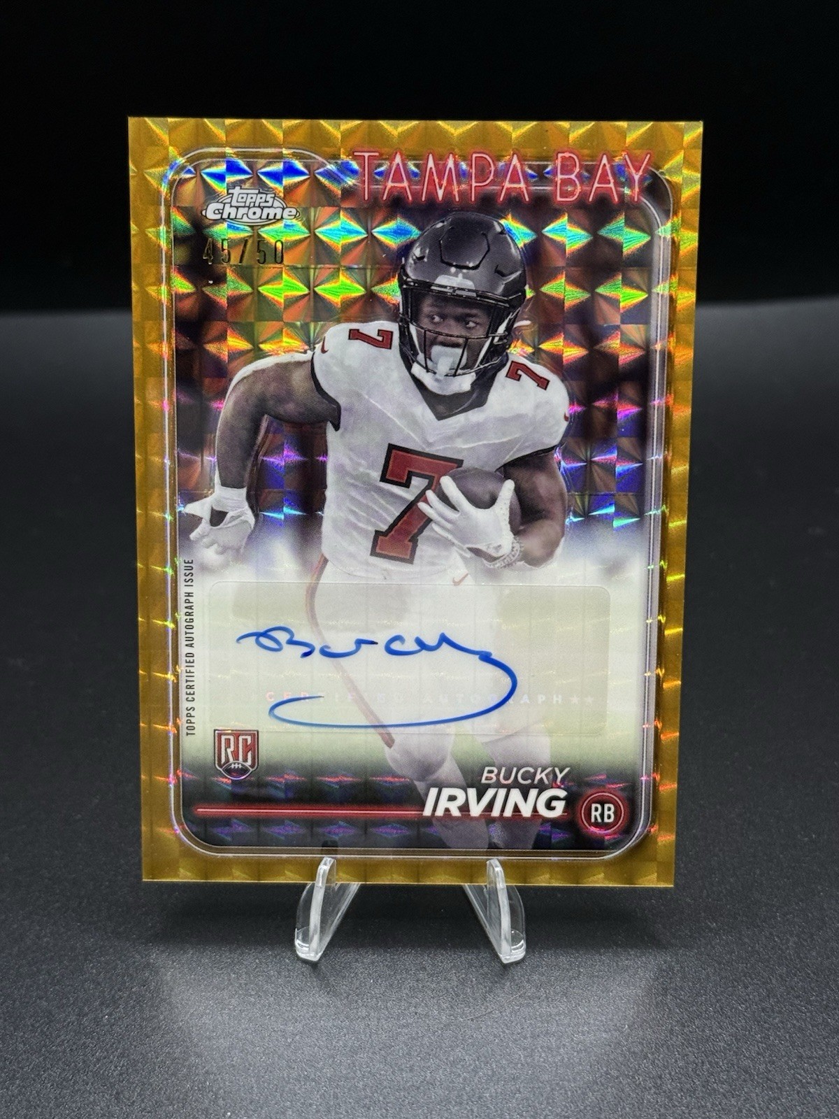 2024 Topps Chrome - Rookie Autographs Bucky Irving #RA-BIR Gold /50 (AU, RC)