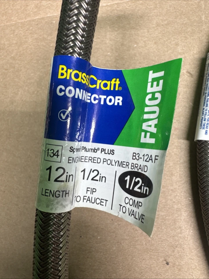 LOT OF 19 Brass Craft Faucet Connector 1/2 x 1/2 x 12 B3-12A F - Image 3 of 3