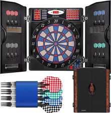 WIN.MAX Electronic Dart Board Cabinet Set Sof...