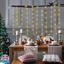 Snowflake-Snow Gold Christmas Party-Decoration Garland - 52ft Win