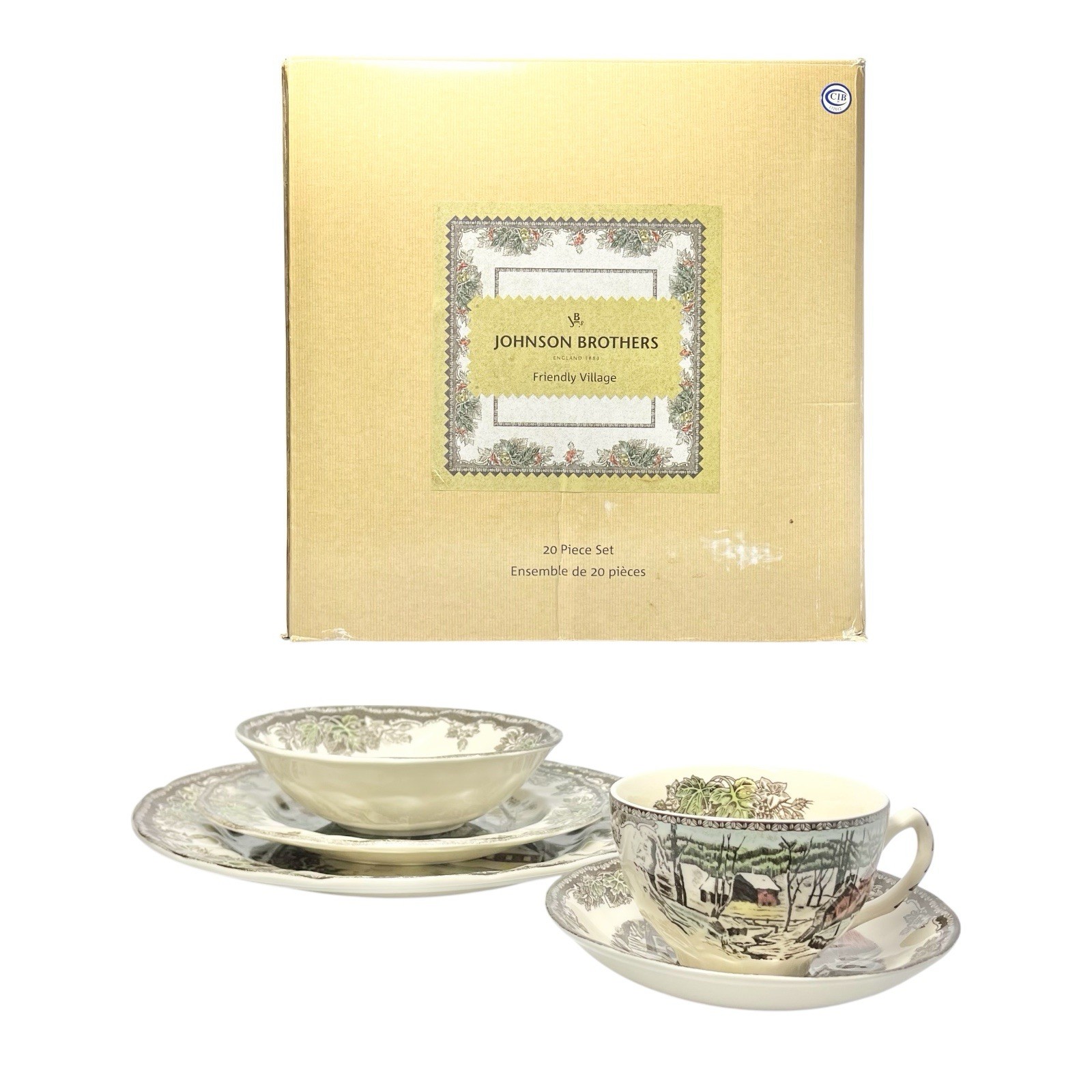 Johnson Brothers &ldquo;Friendly Village&rdquo; 20-Piece Ceramic Din