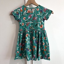 Tea Collection Girls 5 Long Sleeve Floral Wrap Neck Dress Green