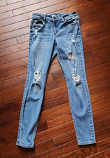 Old Navy Rockstar Super Skinny Distressed Jeans Women's Size 4 Medium Wash