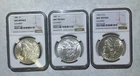 3 NGC Slabbed Uncirculated Morgan Silver Dollars