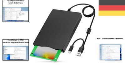 USB Floppy Drive FDD 1,44MB 3,5 Zoll External Portable Plug & Play