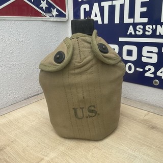 WW2 US Army Military reinforced Canteen Set w/ Cup & Cover 1943