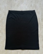 Eileen Fisher Italian Yard 100 Wool Black Knit Pencil Skirt Sz Large Career
