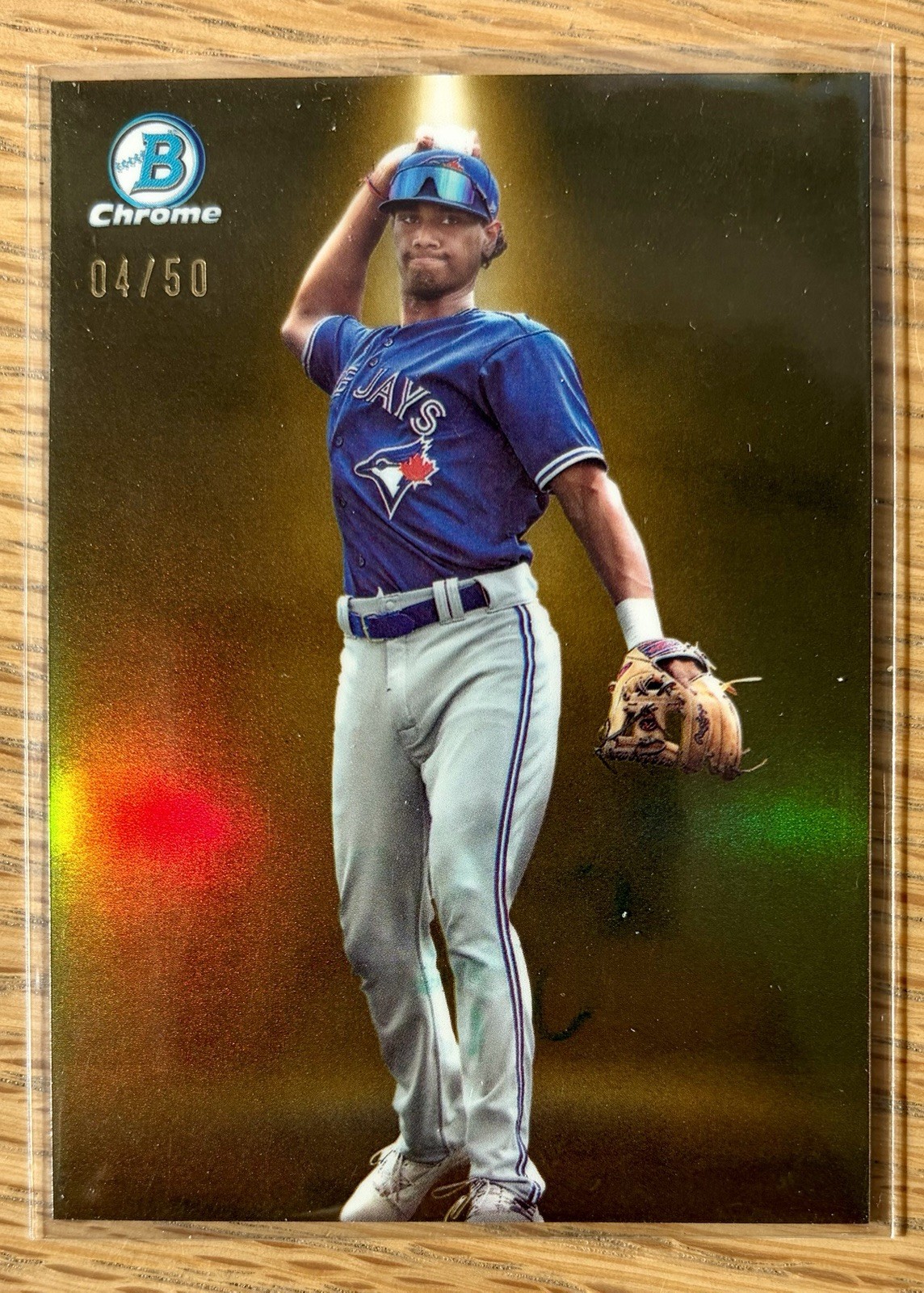 2024 Bowman Spotlight Arjun Nimmala Gold Refractor /50 Surface Issues Jays 