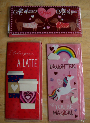 Lot/3 Fancy VIOLA ''3-D'' Valentine Cards - New