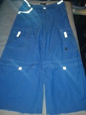 RARE Macgirl Reflective Cyber Goth Raver Sz 11 Bag Jump Pants 90s Y2K Hot Topic