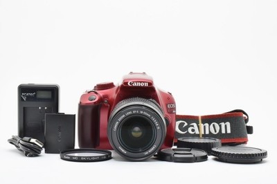 Canon EOS Kiss X50 12.2MP Digital Camera Body Red Color w/18-55mm Lens Set