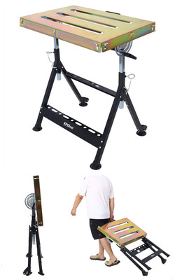 Foldable Steel Welding Table 30''x20'' Adjustable Angle & Height 400lbs Capacity