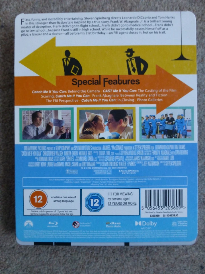 Catch Me If You Can - 20th Anniversary Blu-Ray Steelbook Tom Hanks Leo DiCaprio - Image 2 of 4