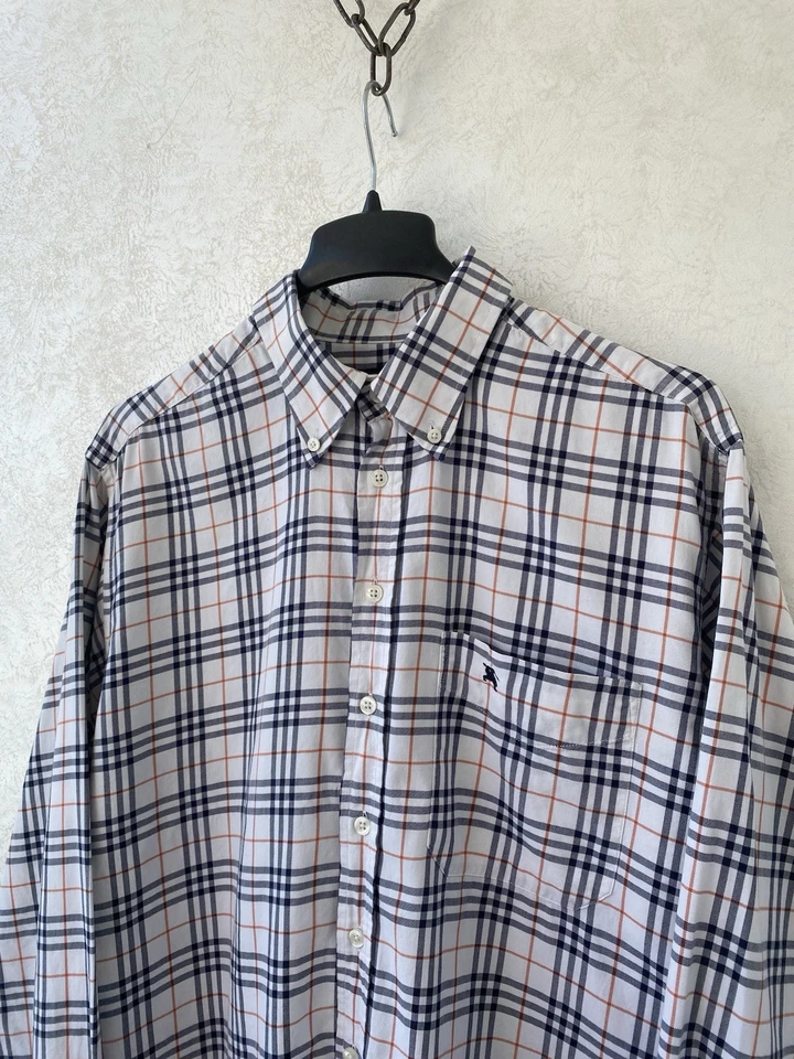 Vintage Burberry London Nova Check Long Sleeve Men’s Shirt Size XL - Image 4 of 4