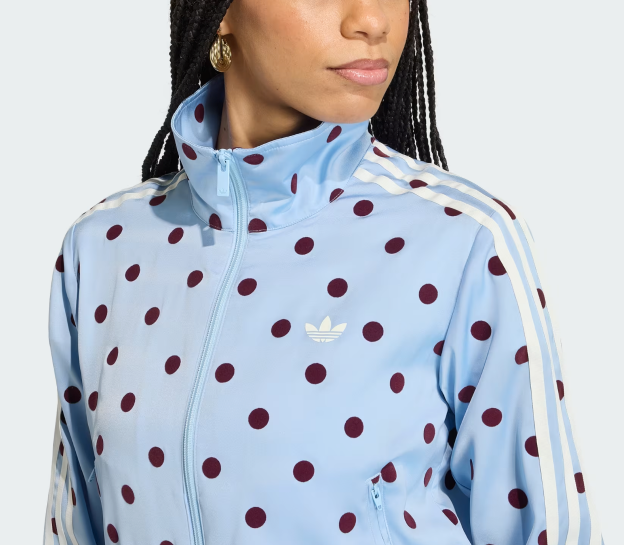 adidas SATIN POLKA DOTS クリアスカイ Adidas Women Originals Satin Polka Dot Track Top Clear Sky Asian