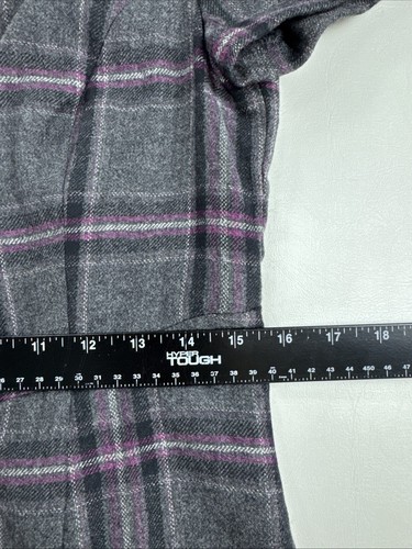 Brooks Brothers Wool Plaid Short Sleeve Sheath Dress Gray Purple Career Size 8 - Picture 10 of 14