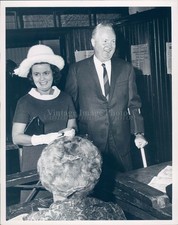 1966 Mayor Collins Politics Wife Voting Booth School People Smiling Face Photo