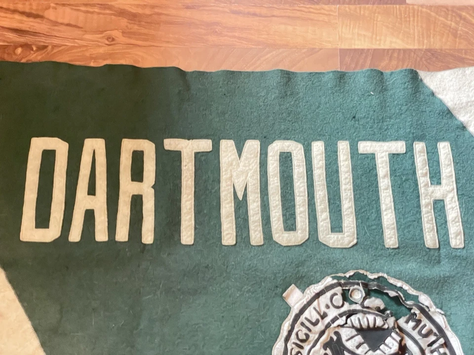 Bandeira/bandeira de feltro verde vintage 1929 Dartmouth Ivy League grande 40x21 - Imagem 3 de 4