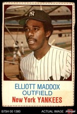 1975 Hostess #90 Elliott Maddox Yankees SHORT-PRINT 2 - GOOD