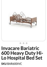 Invacare Bariatric 600 Heavy Duty Hi-Lo Fully Electric Hospital Bed w/ Mattress