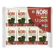 Organic Kimnori Seasoned Roasted Seaweed Snacks - 12 PK Korean B.B.Q. Kim Nori