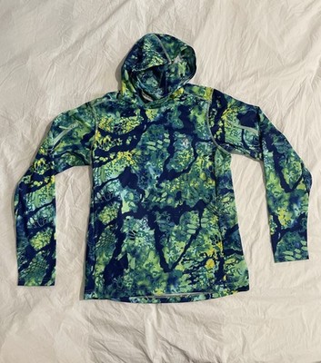 Kryptek Garden Banks Hiking Fishing Hoodie with Face Mask - Medium Mahi Obskura