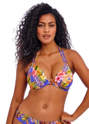 FREYA SUMMER SOUL ULTRAMARINE UNDERWIRE HALTER BIKINI TOP & TIE BRIEF 30F / 8F