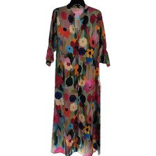 Ladies Floral Maxi Boho Preppy Cottagecore Dress By MADE WITH LOVE, Sz Sm NWT