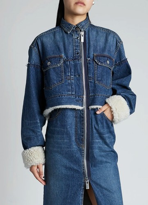 #ad #ad SACAI Women#x27;s Denim Zip Front Trench Maxi Dress Coat Sz 2 US 8 M Org $1595 $599.00