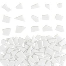 Youway Style White Mosaic Tiles for Crafts Bulk,200g Broken Glass Pieces for ...