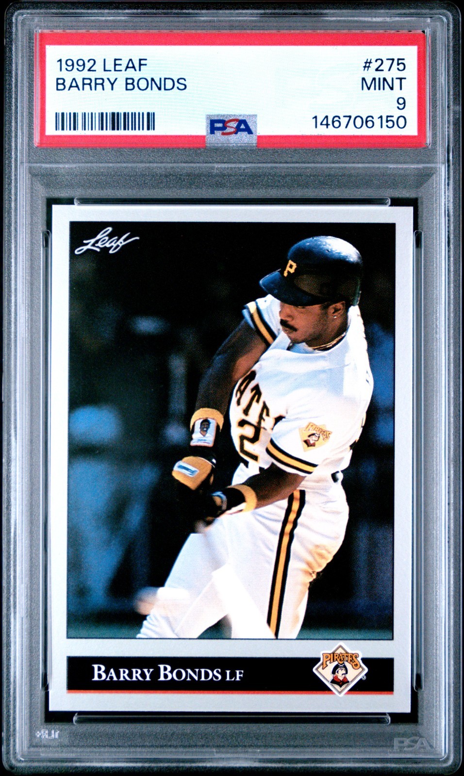 PSA 9 MINT 1992 LEAF BARRY BONDS #275 PIRATES 06150 B310