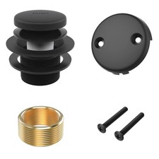 Matte Black Bath Tub Drain and Overflow Kit, Universal All Metal Tip-Toe Bathtub