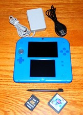 Nintendo 2DS Model FTR-001 Handheld Video Game Console-Blue Bundle Works