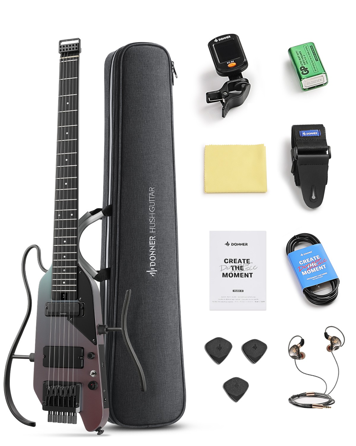 Donner HUSH X PRO Electric Guitar Bundle H-S Pickups | Xmas Gift