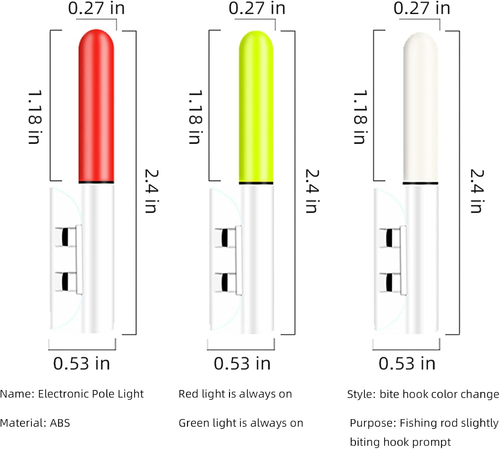 Fishing Rod LED Light,Fishing Bells,Fishing Glow Sticks, Fishing Bite Alarm,Gree - Picture 8 of 12