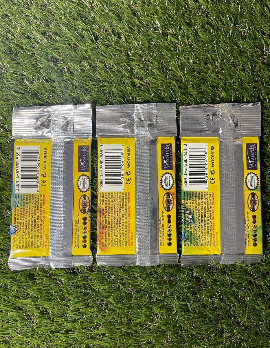 1999 Pokemon Base Set Unlimited Long Crimp Booster Pack | Hanger