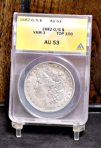 1882-O/S Morgan Dollar VAM-3 Top 100 - ANACS AU53 (#58563-L)